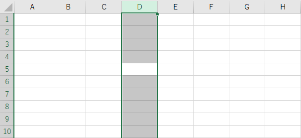 Mac版Excelで「列全体を選択」するショートカットキー設定
